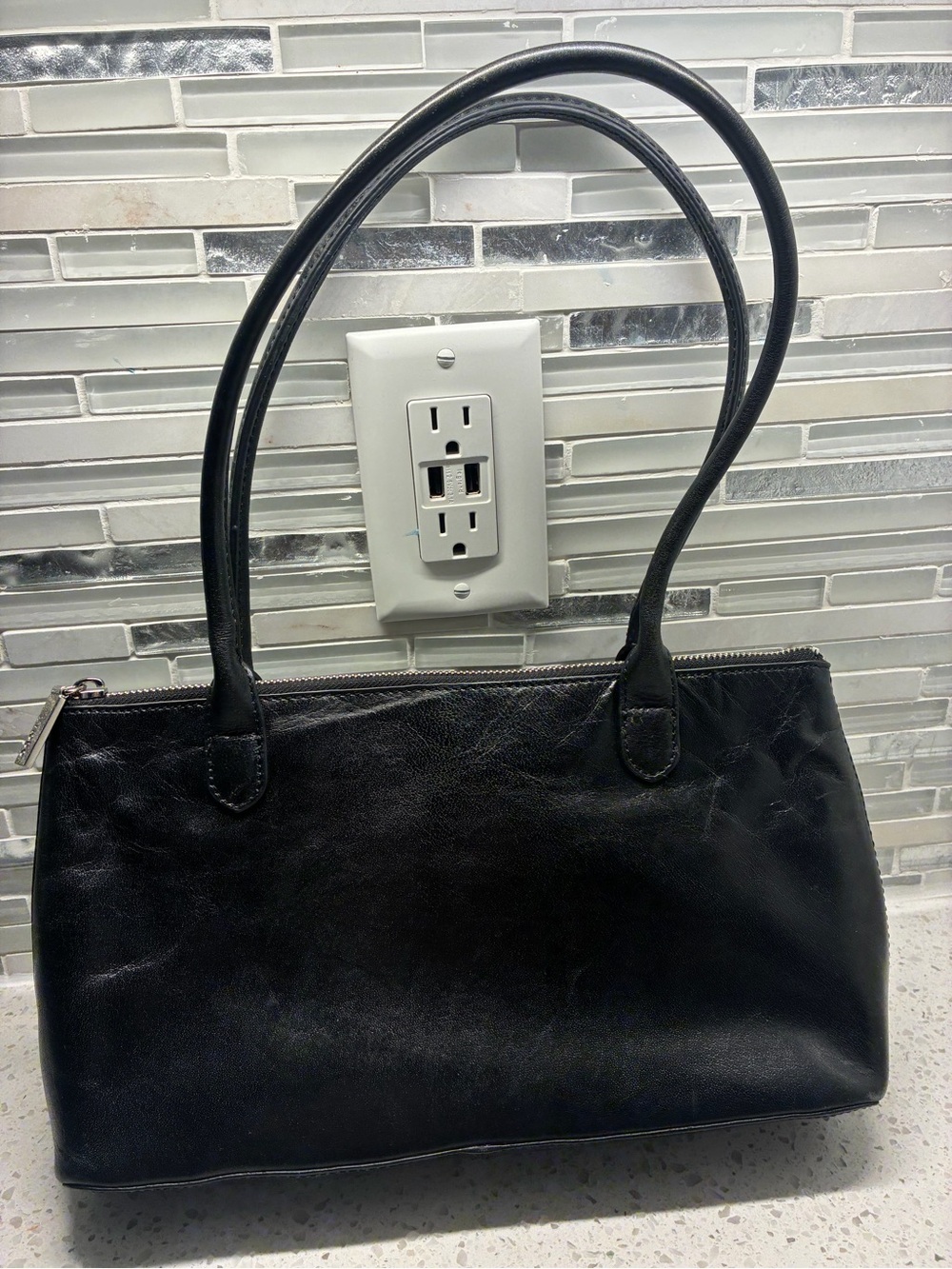 HOBO Black Leather Shoulder Bag